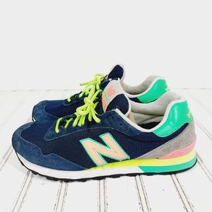 New Balance Women's 515 V1 Blue Suede Lace Up Athleisure Running Sneakers A382